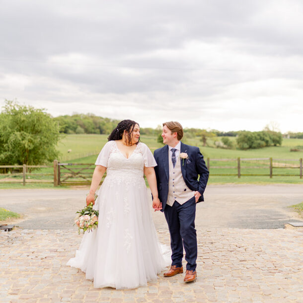 Coltsfoot wedding in Hertfordshire with bride and groom